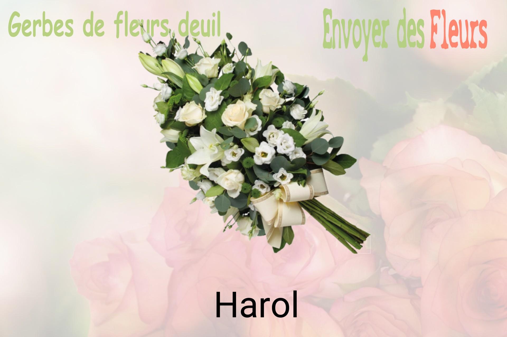 Gerbe de fleurs de deuil livrée à Harol